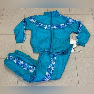Vintage Corner Stone Girls 14/16 Turquoise Wind Set Jacket Pants Women XS Small